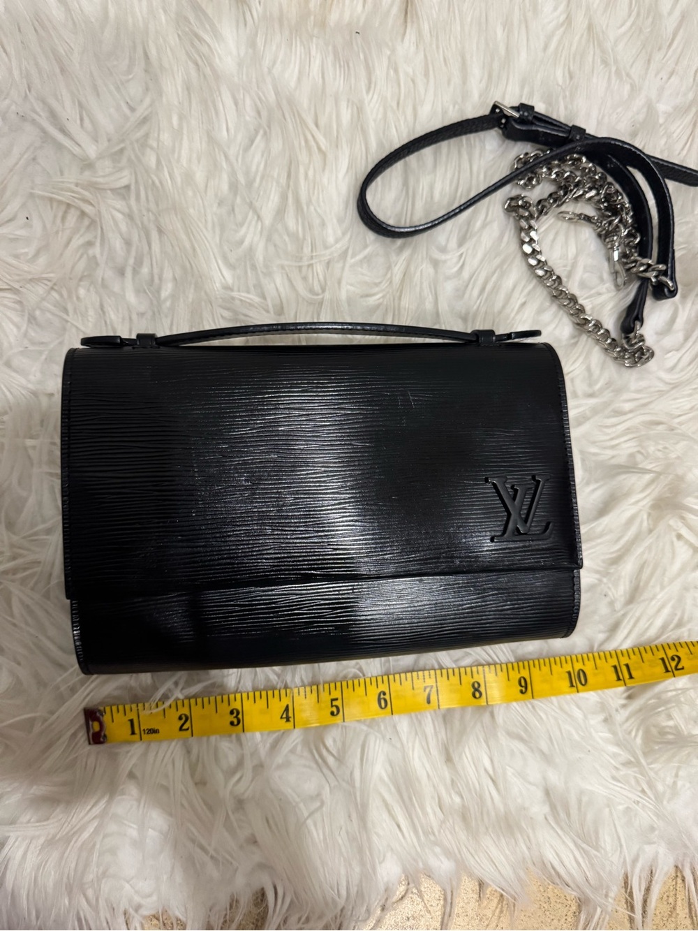 Louis Vuitton Black Epi Leather Chain Crossbody Bag